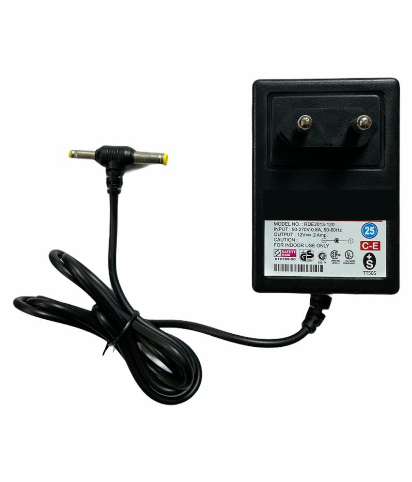     			Upix 12V 2A (with DC & Sony Pin) DC Power Adapter for Electronic & IT Gadgets (Please Match Specifications & Pin Size Before Ordering)