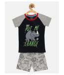 Lazy Shark Pack of 1 Boys Cotton Blend T-Shirt & Shorts ( Black )