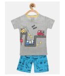 Lazy Shark Pack of 1 Boys Cotton Blend T-Shirt & Shorts ( Gray )