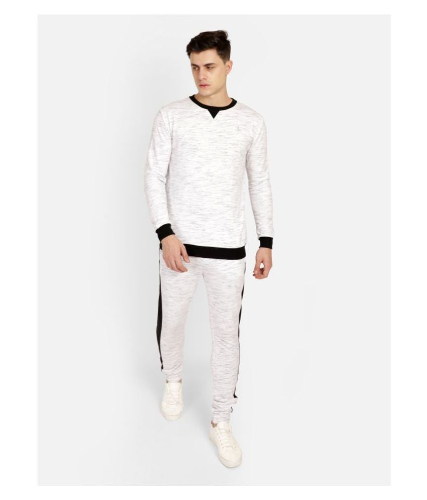 white cotton tracksuit bottoms