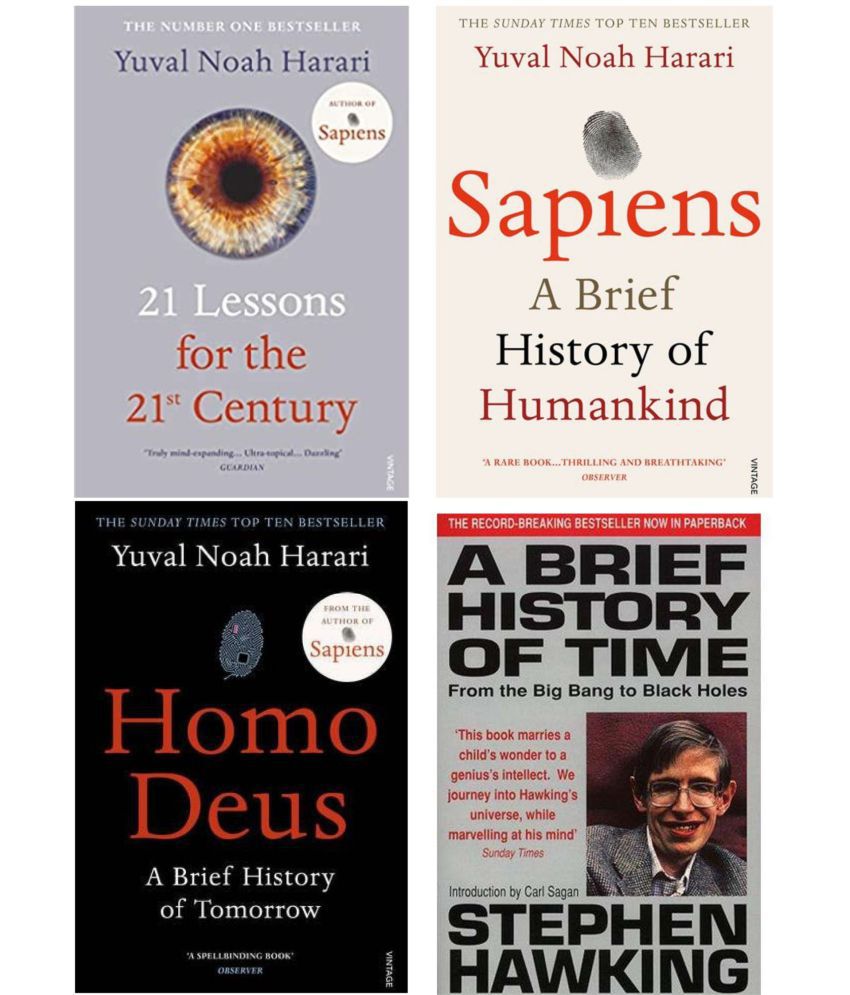     			Set Of 4(Four)Books Classic Books By Sapiens And Stephen Hawking (Paperback, YUVAL NOAH AND HARARI AND STEPHEN HAWKING