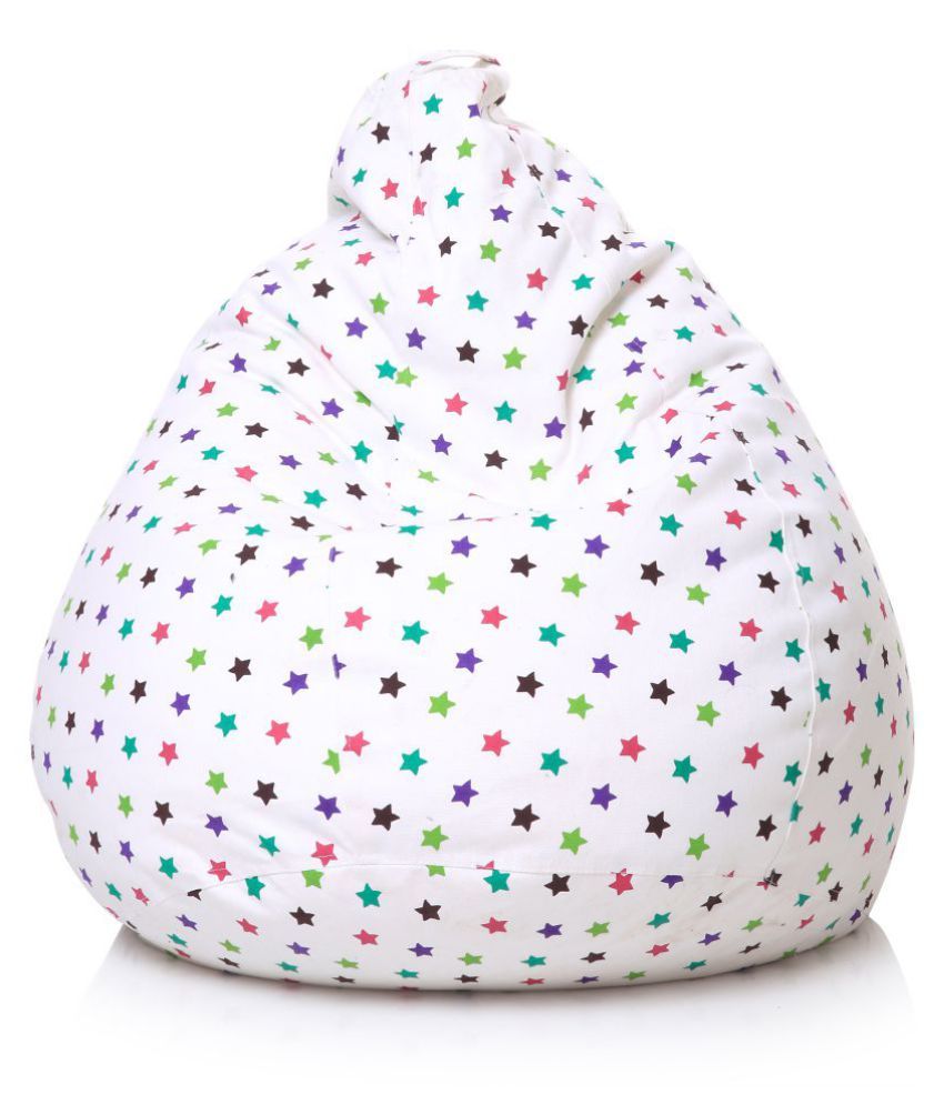 Style Homez Classic Cotton Canvas Star Printed Bean Bag XL Size Cover Only