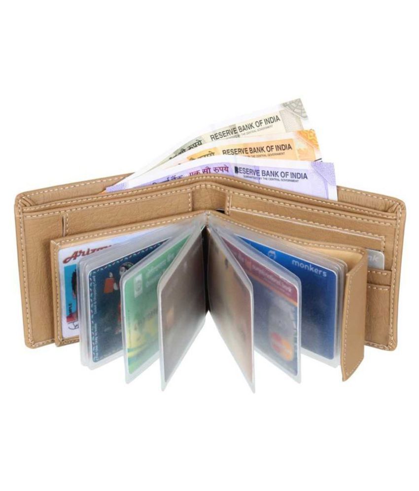 SUNSHOPPING - Beige PU Men's Regular Wallet ( Pack of 1 )