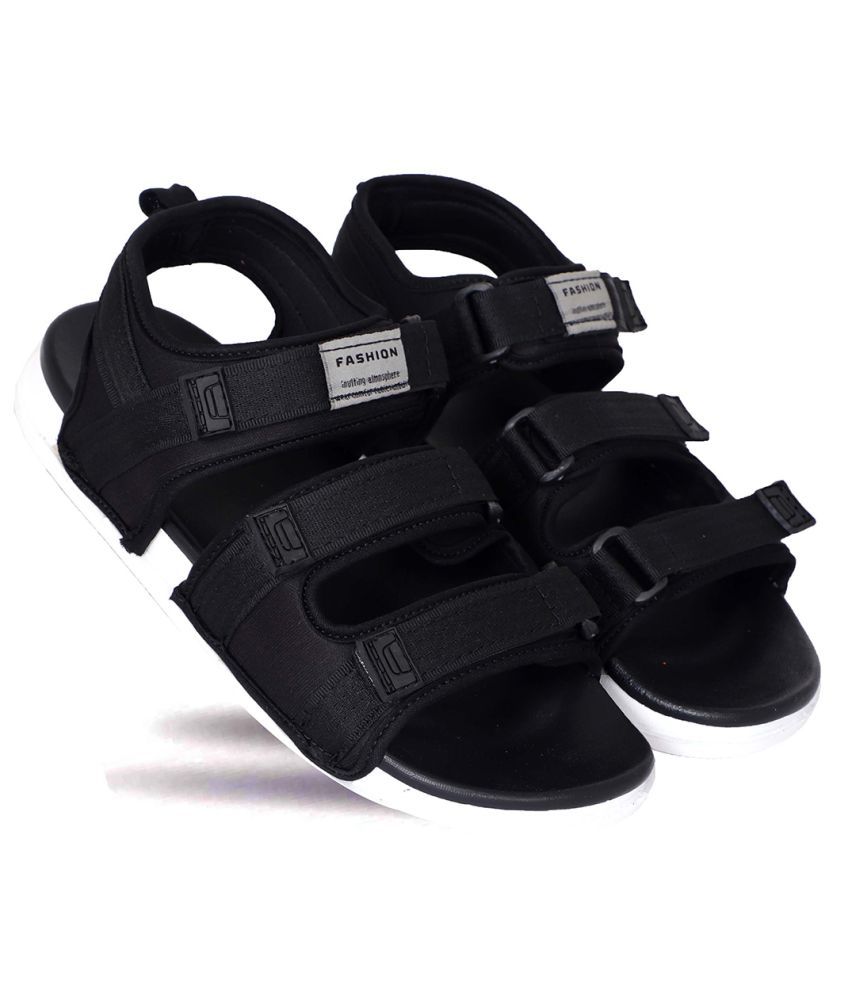 aadi men black sandals