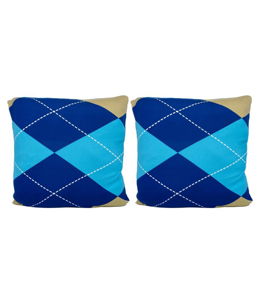     			House Of Quirk Set of 2 Poly Cotton Cushion Covers 40X40 cm (16X16)