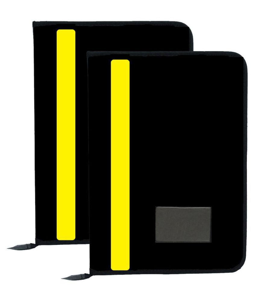     			Kopila PU 20 Leafs A4/FS Size File & Folder/Executive/ZIP File/Document Excutive Zipper Bag Set of 2 Yellow