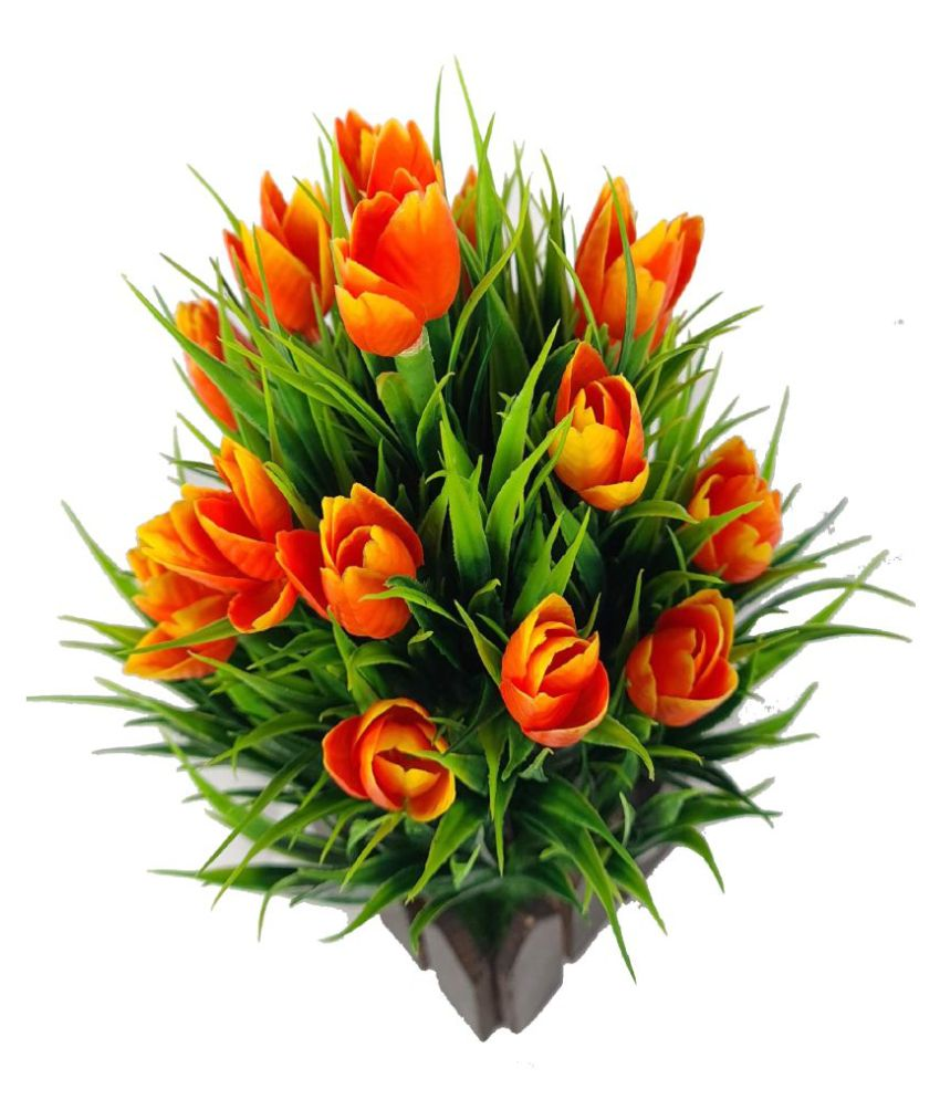 home shivaaya Tulips Orange Artificial Flowers Bunch Pack of 1 Buy