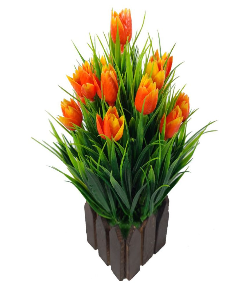 home shivaaya Tulips Orange Artificial Flowers Bunch Pack of 1 Buy