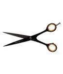 Professional Salon Barber Hair Cutting Trimming Scissors Men Women Special Edge Black 7.5" Shears Razor Edge personal Home cutting tools Stainless Steel Orange Scissors  (Set of 1, Steel)