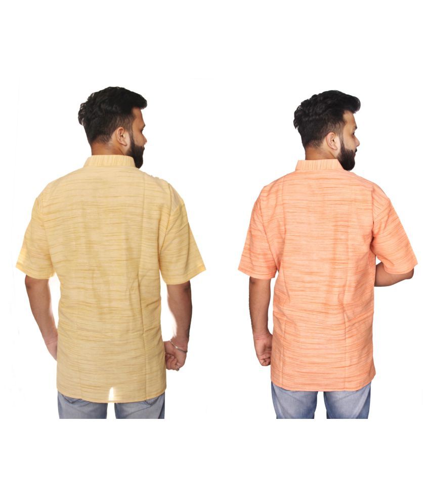     			DESHBANDHU DBK Multi 100 Percent Cotton Kurta Pack of 2