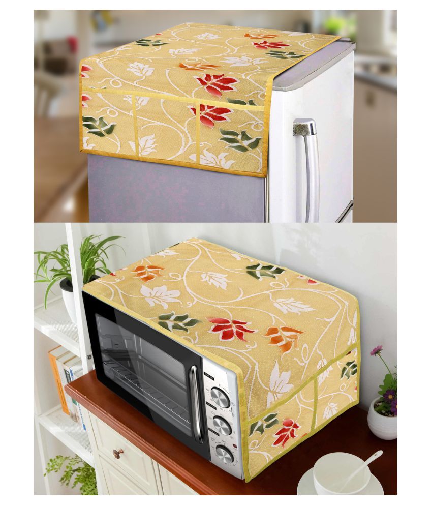     			E-Retailer Set of 2 Polyester Beige Fridge Top Cover