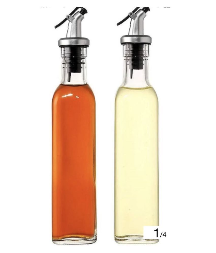 Generic CookingOil Dispencer Glass Oil Container/Dispenser Set of 2 500 mL