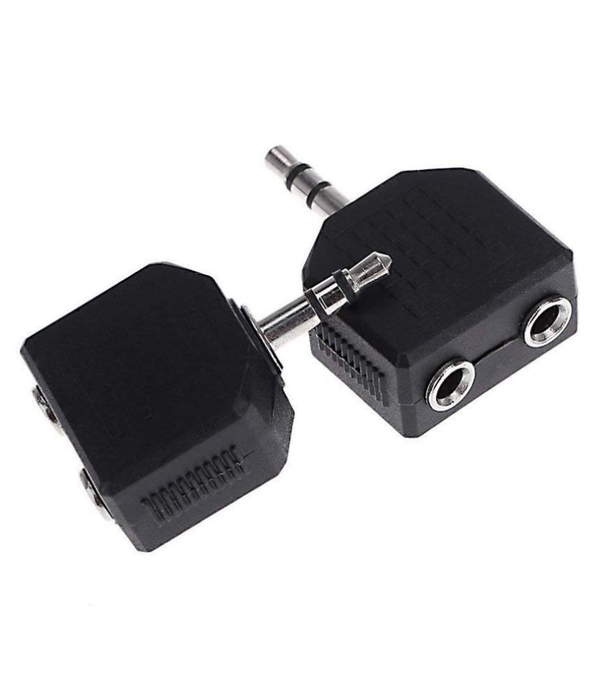3.5mm Male to 2X 3.5 mm Aux Stereo Female Jack Connector Converter AV Video Y Splitter Cable Adaptor Works with All Android or iPhone Devices Pack of