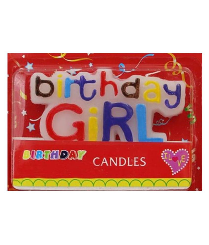 Blooms Happy Birthday Girl Candle Birthday GIRL  Candle with Free Magic Candles Set