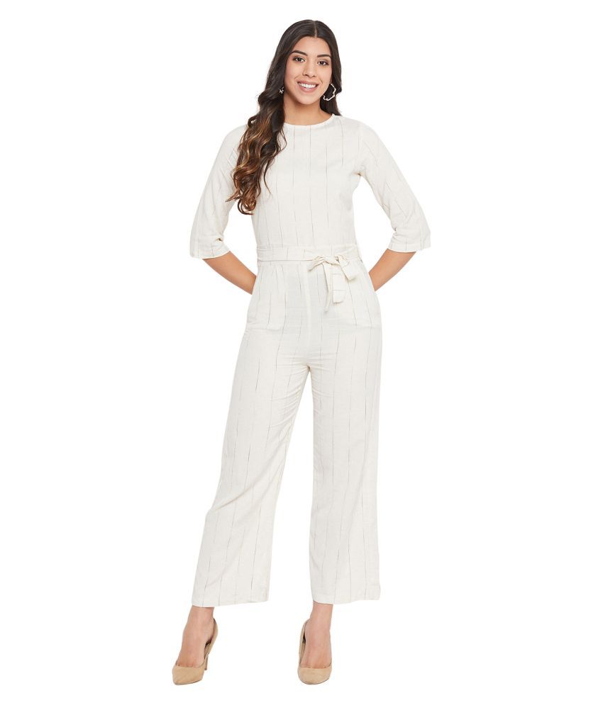 white cotton jumpsuit