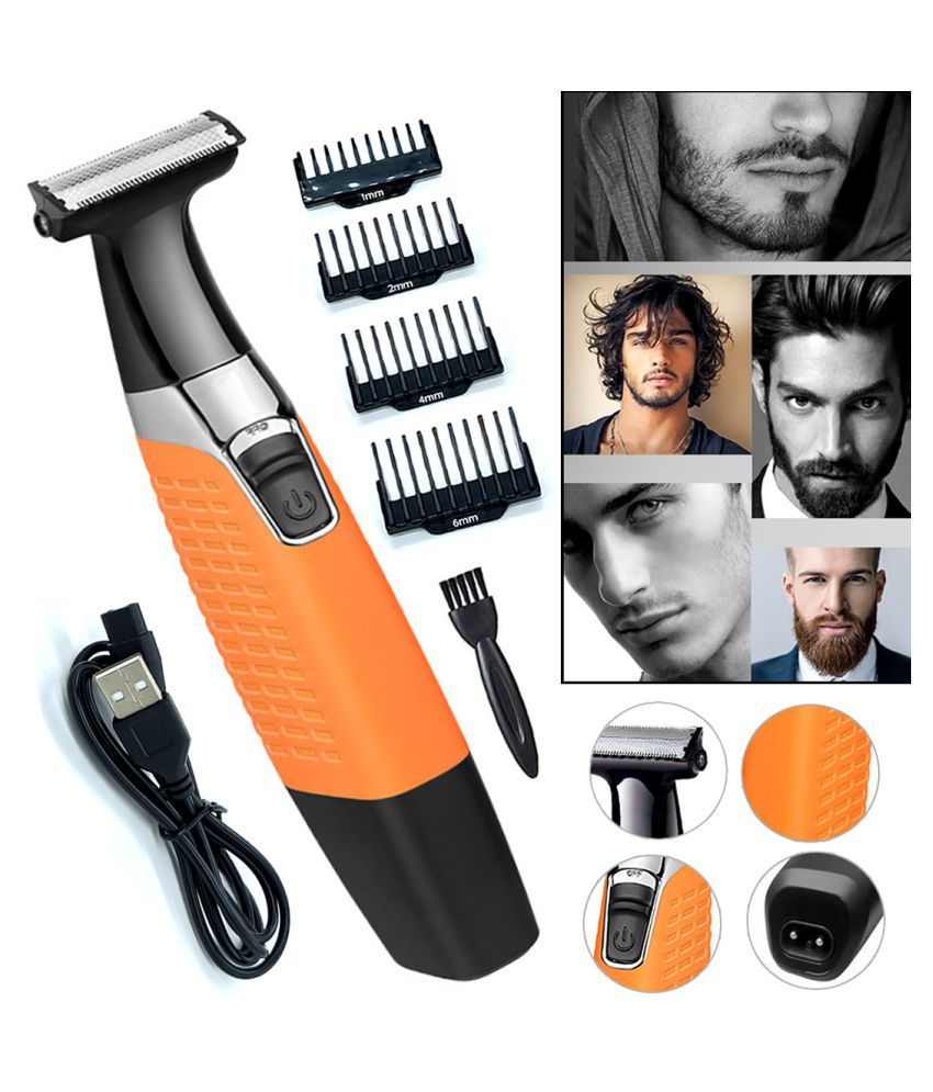 trim beard with comb and razor