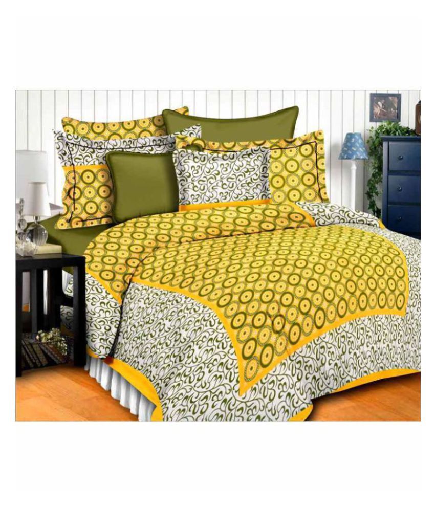     			Uniqchoice Cotton Double Bedsheet with 2 Pillow Covers ( 240 cm x 215 cm )