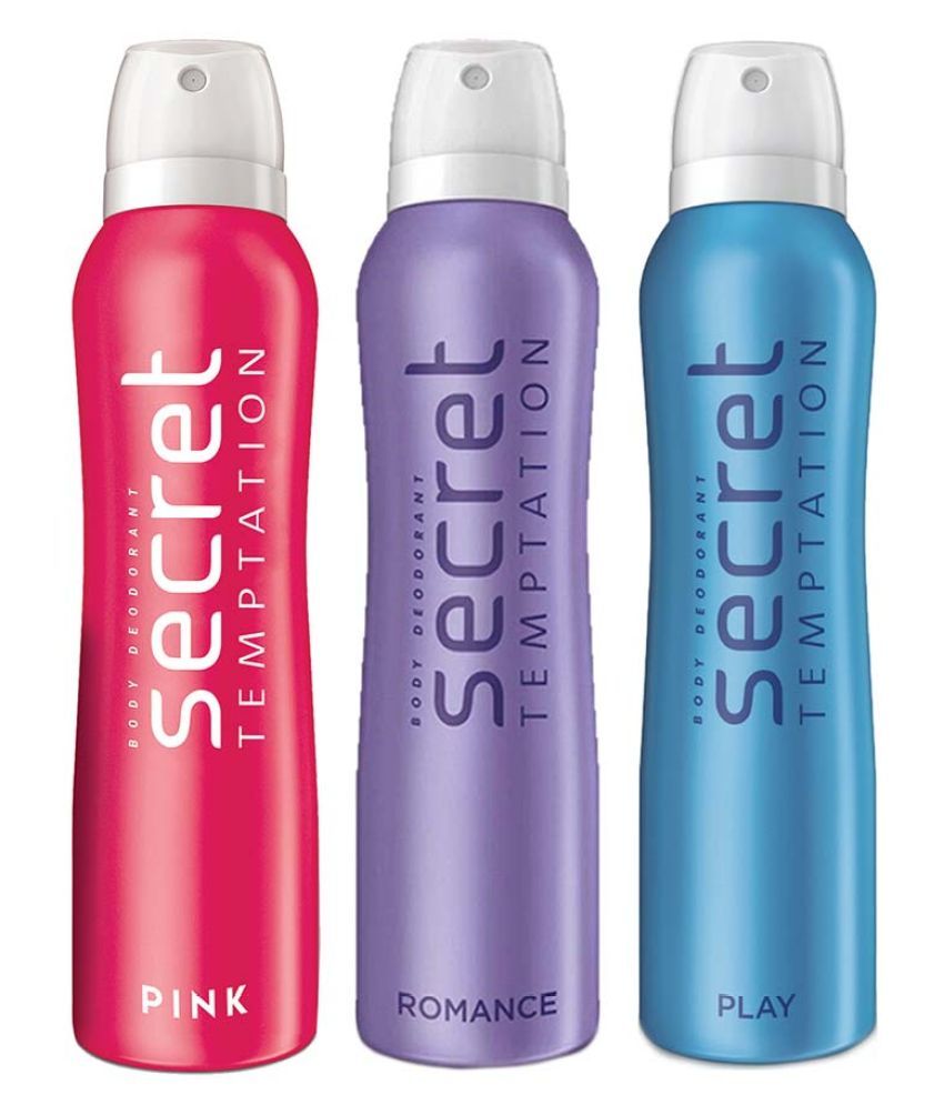     			Secret Temptation Romance, Pink & Play Deodorant for women 150ml, Pack of 3