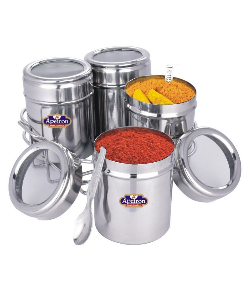     			APEIRON MULTI PURPOSE DABBA Steel Spice Container Set of 4 175 mL