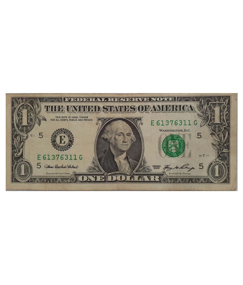     			The United States of America One Dollar Bill 2006