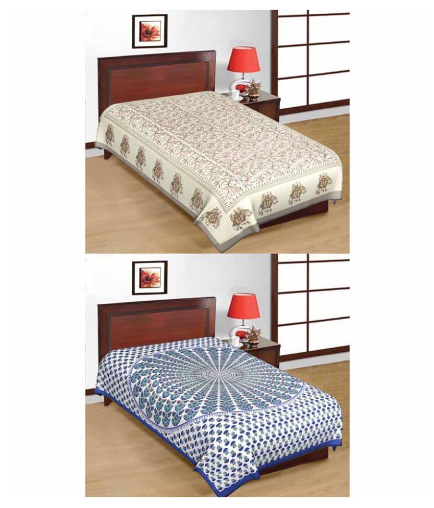     			Uniqchoice Cotton 2 Single Bedsheets ( 225 cm x 150 cm )