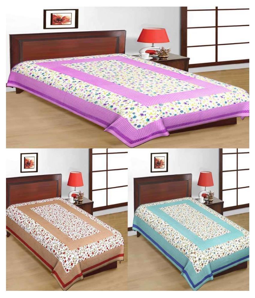     			Uniqchoice Cotton 3 Single Bedsheets ( 225 cm x 150 cm )