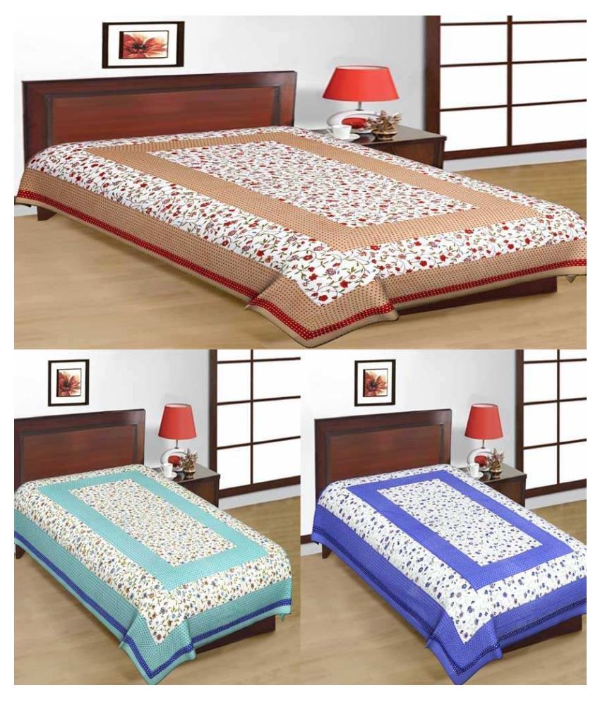     			Uniqchoice Cotton 3 Single Bedsheets ( 225 cm x 150 cm )