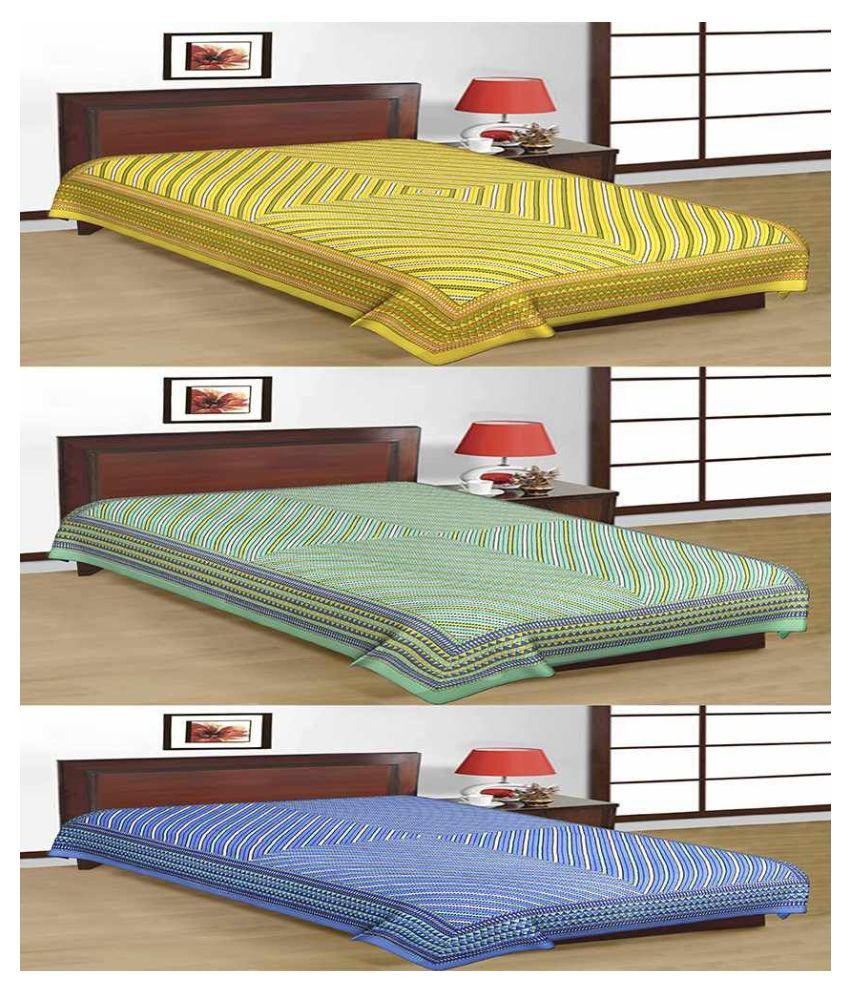     			Uniqchoice Cotton 3 Single Bedsheets ( 225 cm x 150 cm )