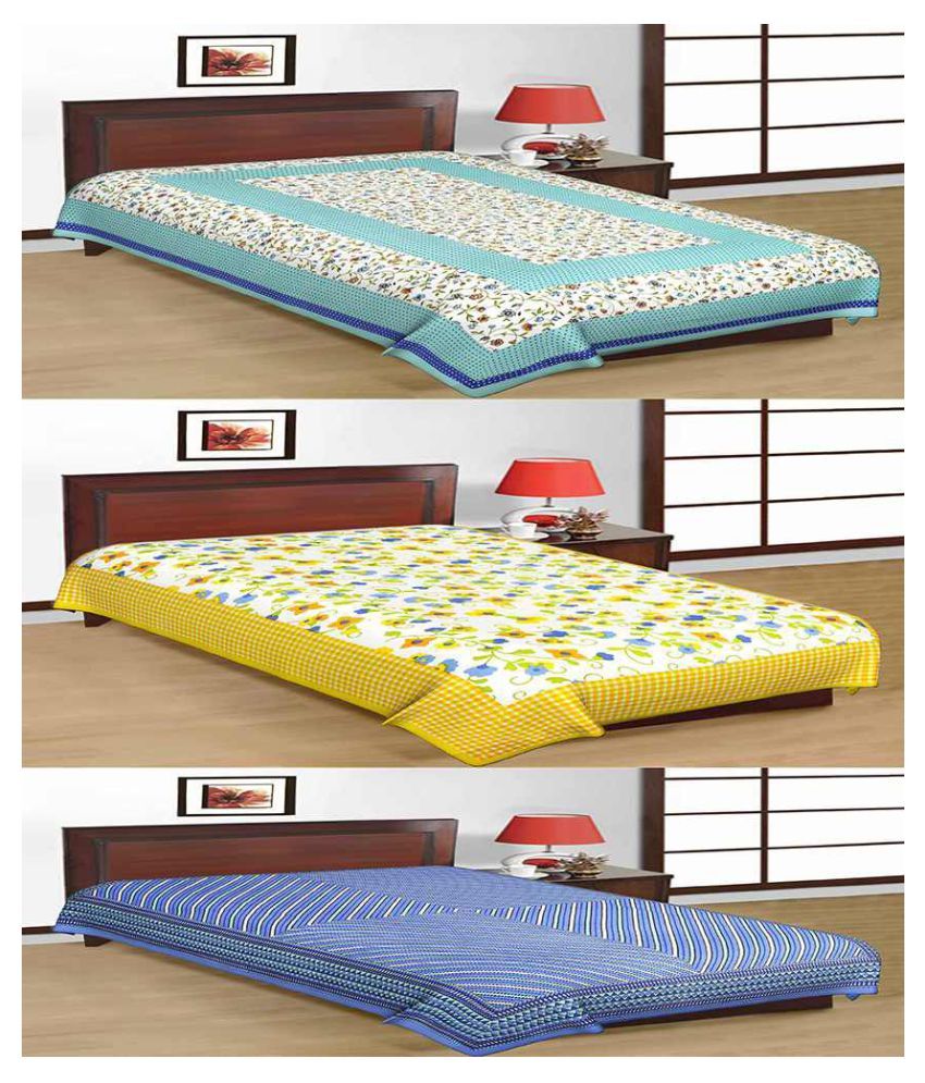     			Uniqchoice Cotton 3 Single Bedsheets ( 225 cm x 150 cm )