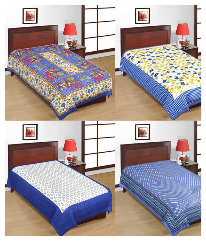     			Uniqchoice Cotton 4 Single Bedsheets ( 225 cm x 150 cm )