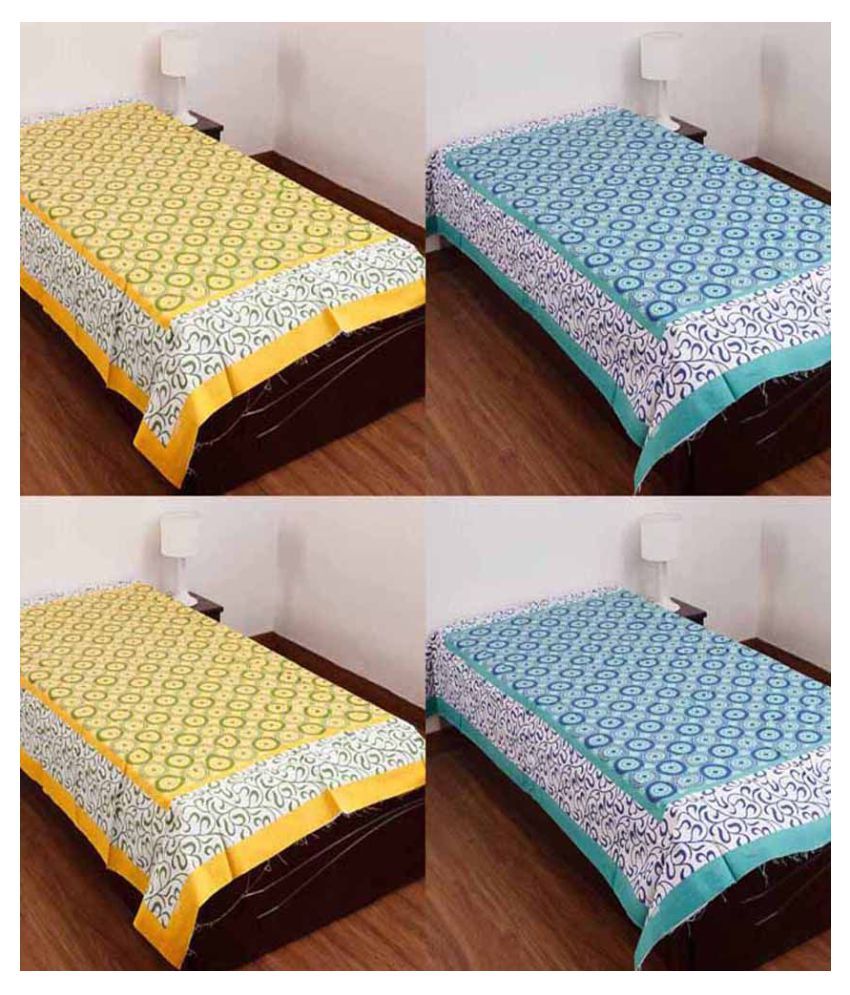     			Uniqchoice Cotton 4 Single Bedsheets ( 225 cm x 150 cm )