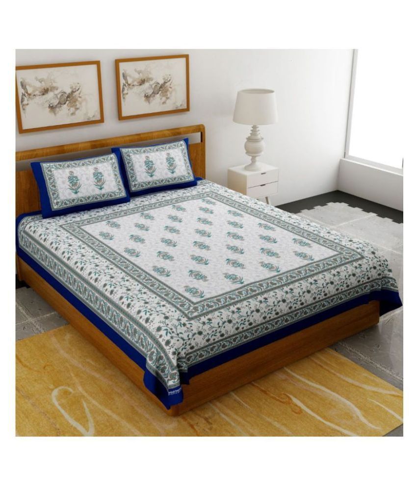     			Uniqchoice Cotton Double Bedsheet with 2 Pillow Covers ( 240 cm x 215 cm )