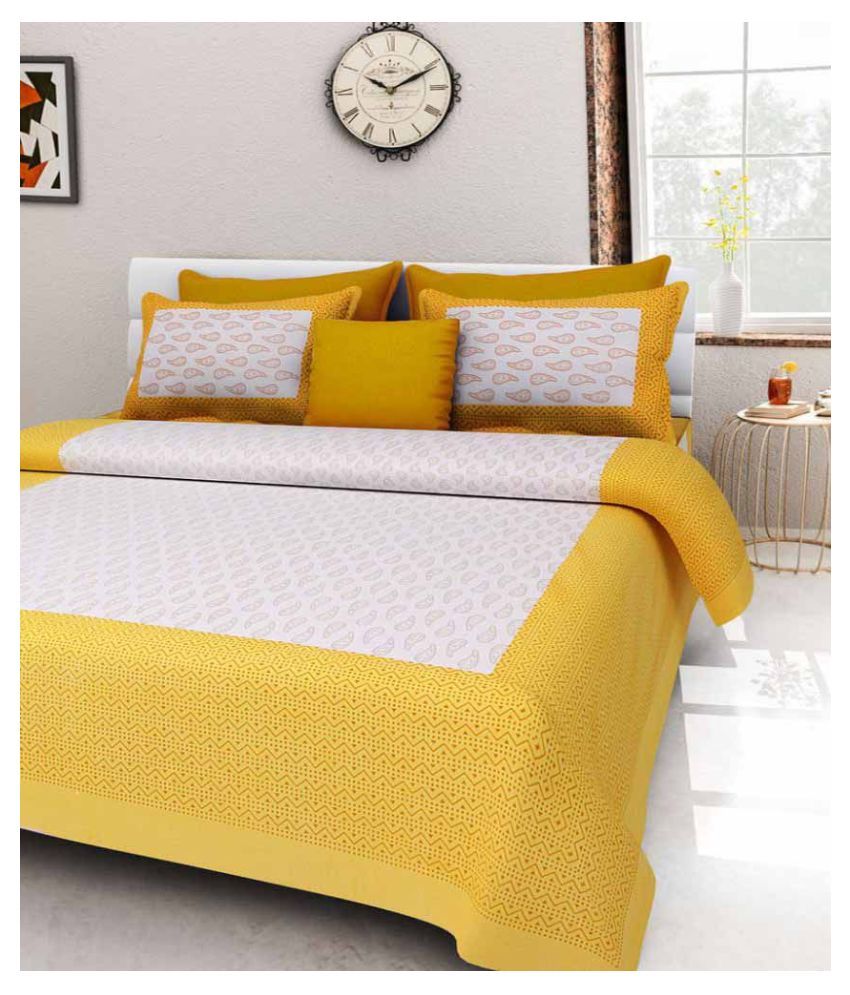     			Uniqchoice Cotton Double Bedsheet with 2 Pillow Covers ( 240 cm x 215 cm )