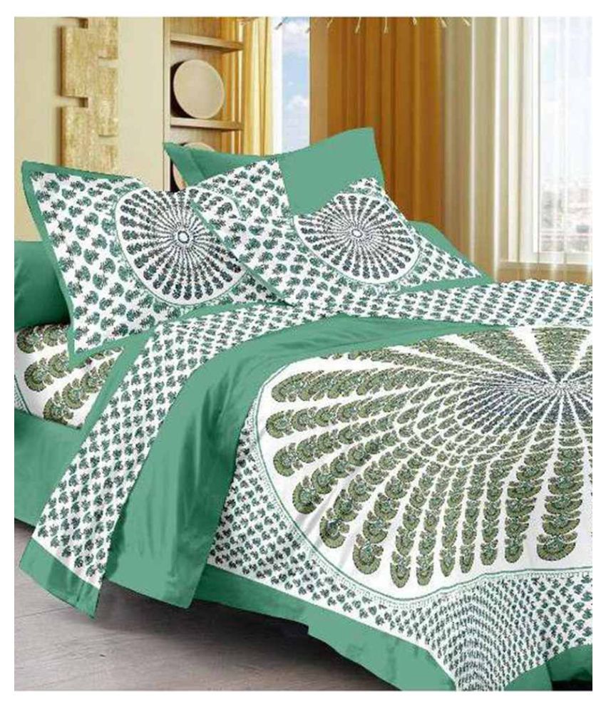     			Uniqchoice Cotton Double Bedsheet with 2 Pillow Covers ( 240 cm x 215 cm )