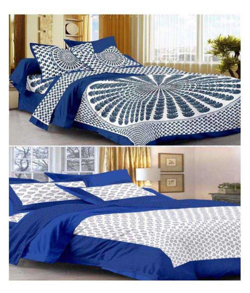     			Uniqchoice Cotton 2 Double Bedsheets with 4 Pillow Covers ( 240 cm x 215 cm )