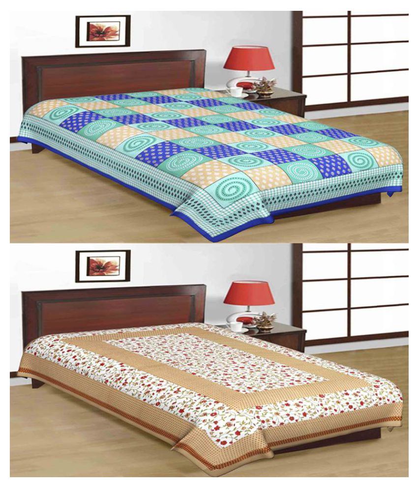     			Uniqchoice Cotton 2 Single Bedsheets ( 225 cm x 153 cm )