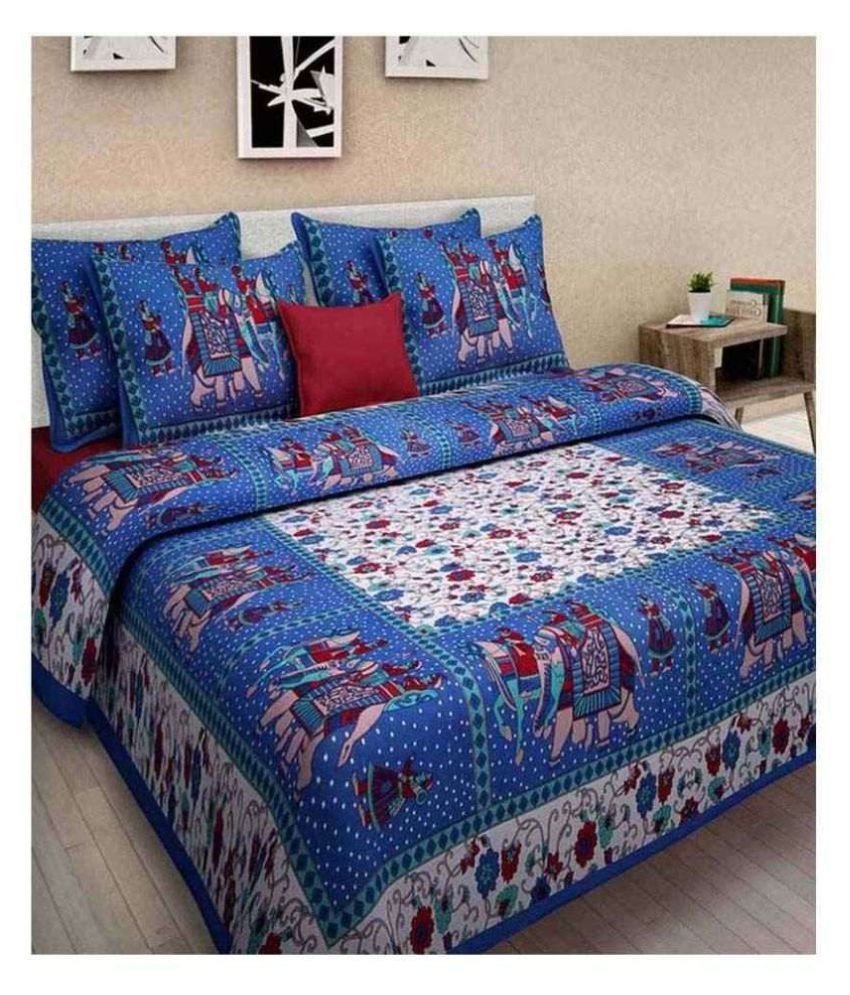     			Uniqchoice Cotton Double Bedsheet with 2 Pillow Covers ( 240 cm x 215 cm )