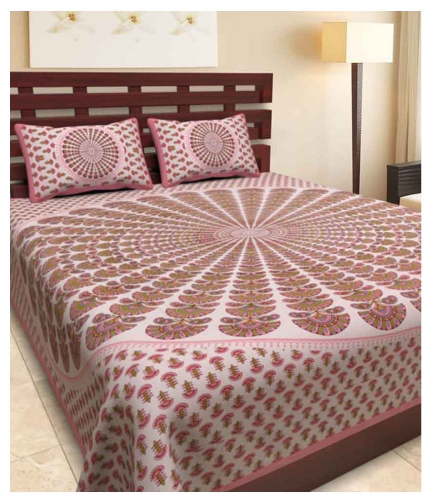     			Uniqchoice Cotton Double Bedsheet with 2 Pillow Covers ( 240 cm x 215 cm )