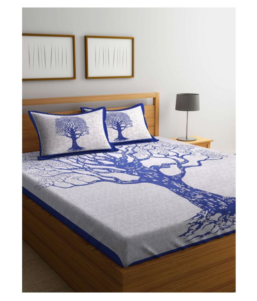     			Uniqchoice Cotton Double Bedsheet with 2 Pillow Covers ( 240 cm x 215 cm )