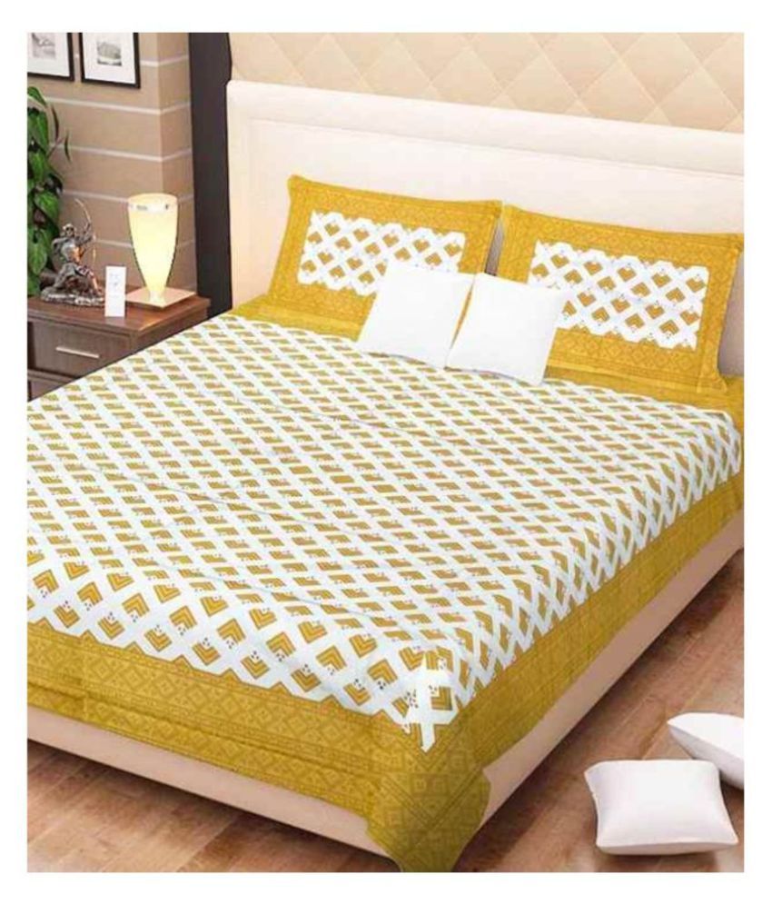     			Uniqchoice Cotton Double Bedsheet with 2 Pillow Covers ( 240 cm x 215 cm )