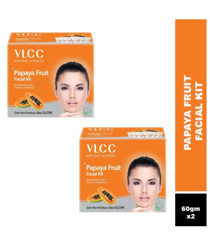     			Vlcc Papaya Fruit Single Facial Kit , 60G(Pack Of 2)