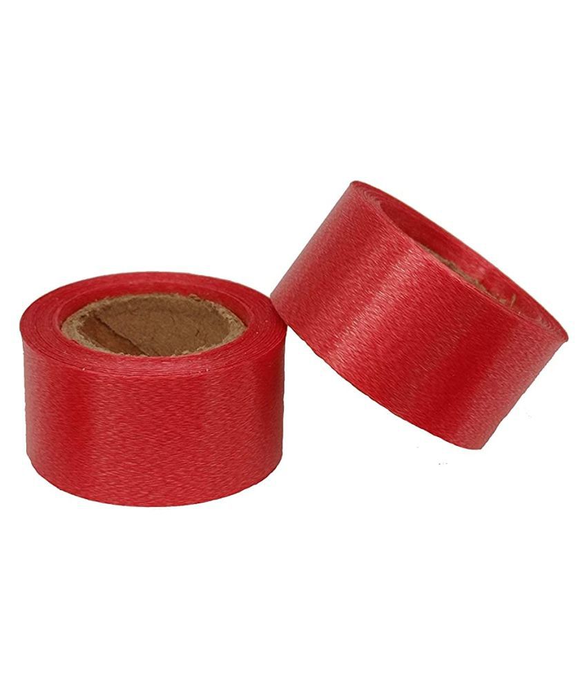    			PRANSUNITA 30 mts Party Balloon Plastic Curling Ribbon Size 1" inch (25mm) , for Art & Craft Decor, Gift Wrapping, Balloon String Ribbons and Bows Making for Birthday Gifts etc. Pack of 2 rolls (15 mts each) Colour – Red