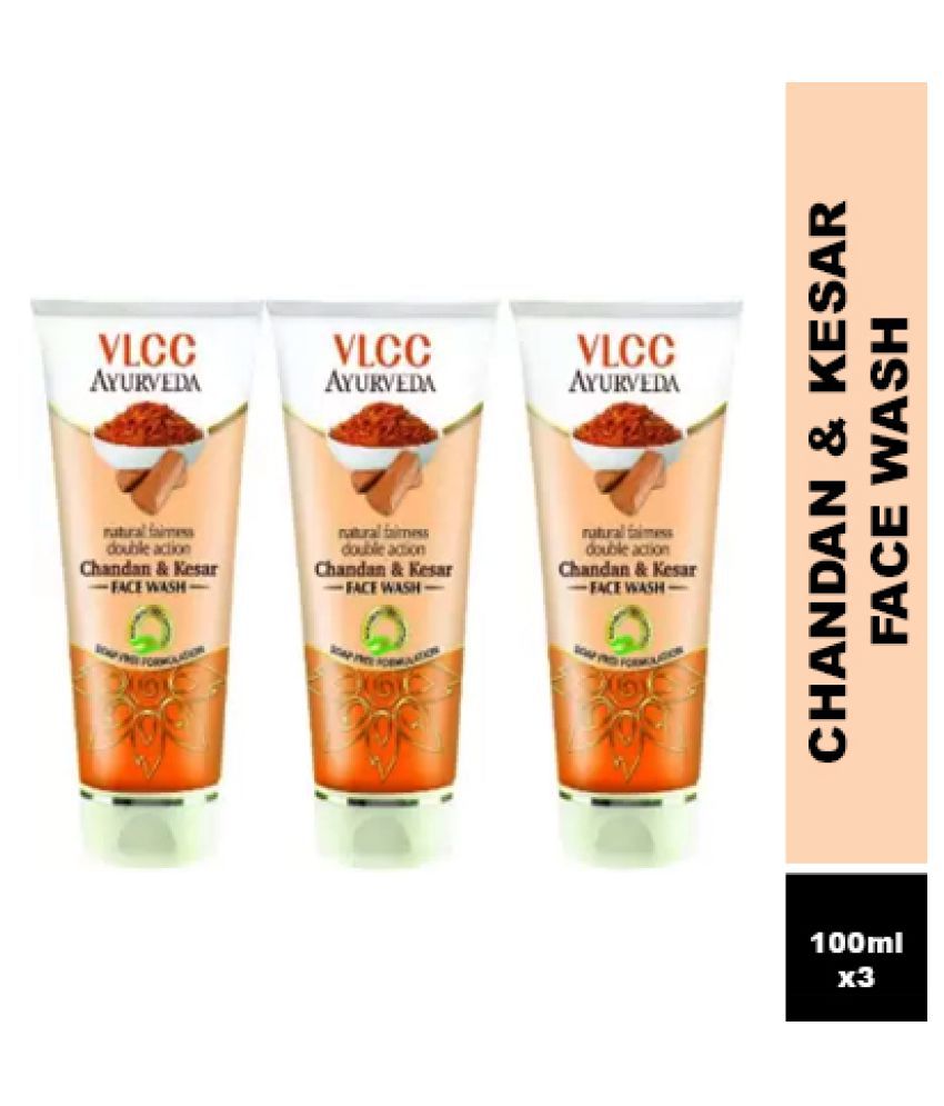     			VLCC Ayurveda Natural Fairness Chandan & Kesar Face Wash 100 ml (Pack of 3)