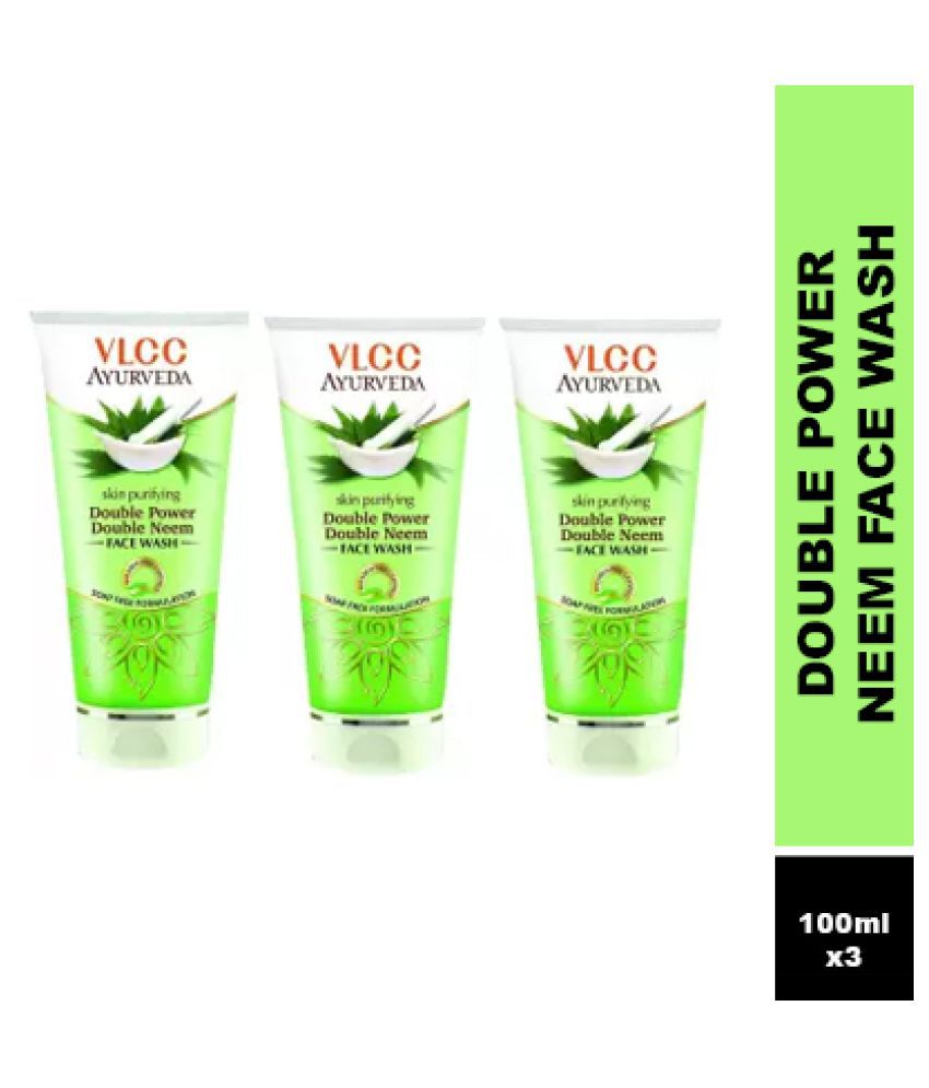     			VLCC Ayurveda Skin Purifying Double Power Double Neem Face Wash 100 ml (Pack of 3)