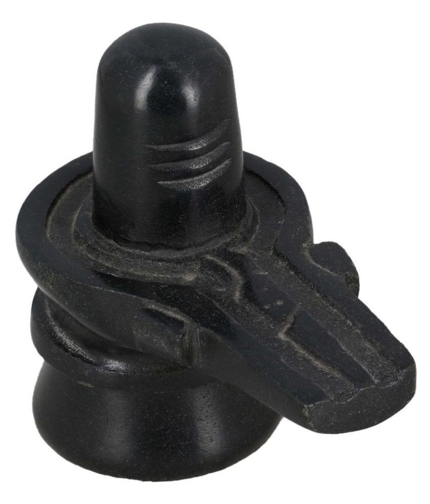     			Neo Classic Black Marble Stone Shivling for Pooja (Marble, Black) 3" Inch