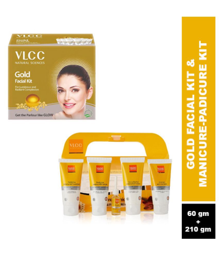     			VLCC Gold Facial Kit, 60 g & Manicure, Pedicure Kit, 210 g (Pack of 2)