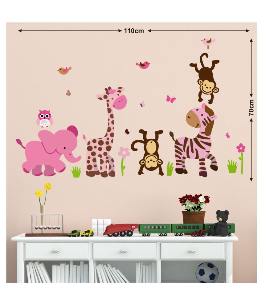     			Wallzone Animals 3D Sticker ( 70 x 75 cms )