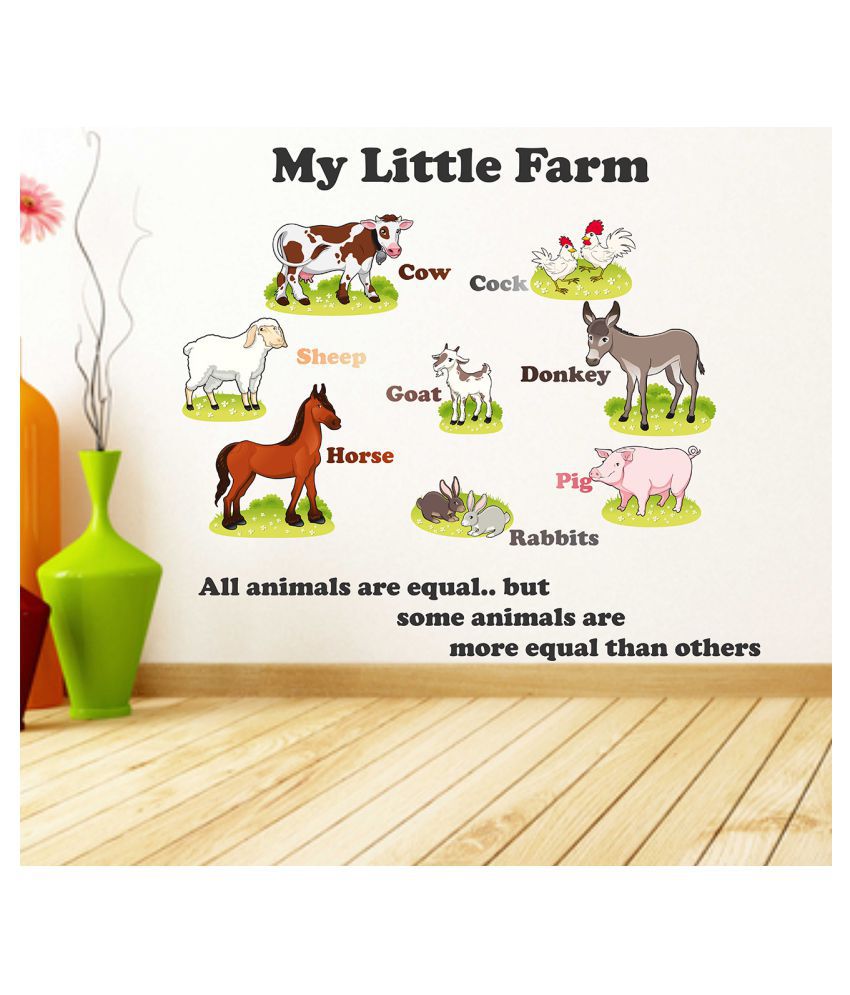     			Wallzone My Little Farm 3D Sticker ( 70 x 75 cms )