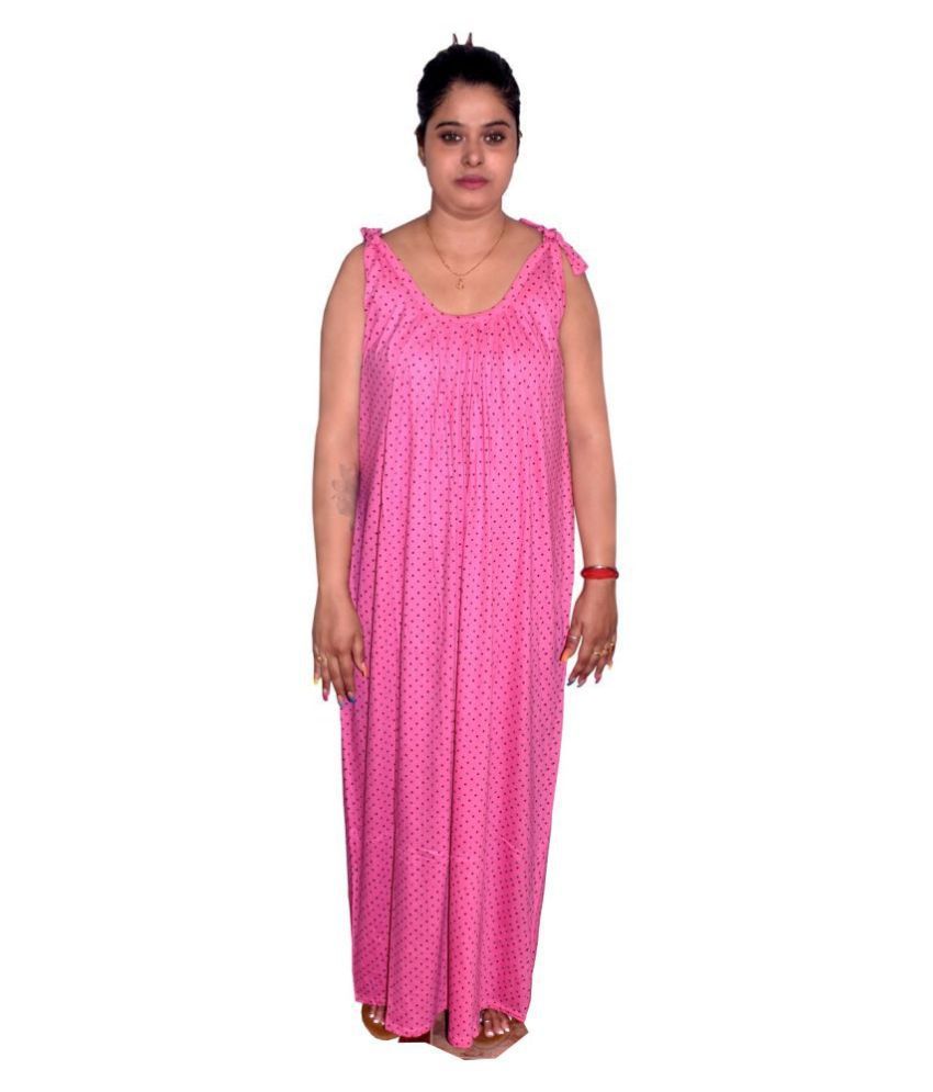     			PIYALI'S CREATION WOMEN'S Cotton Nighty & Night Gowns - Pink