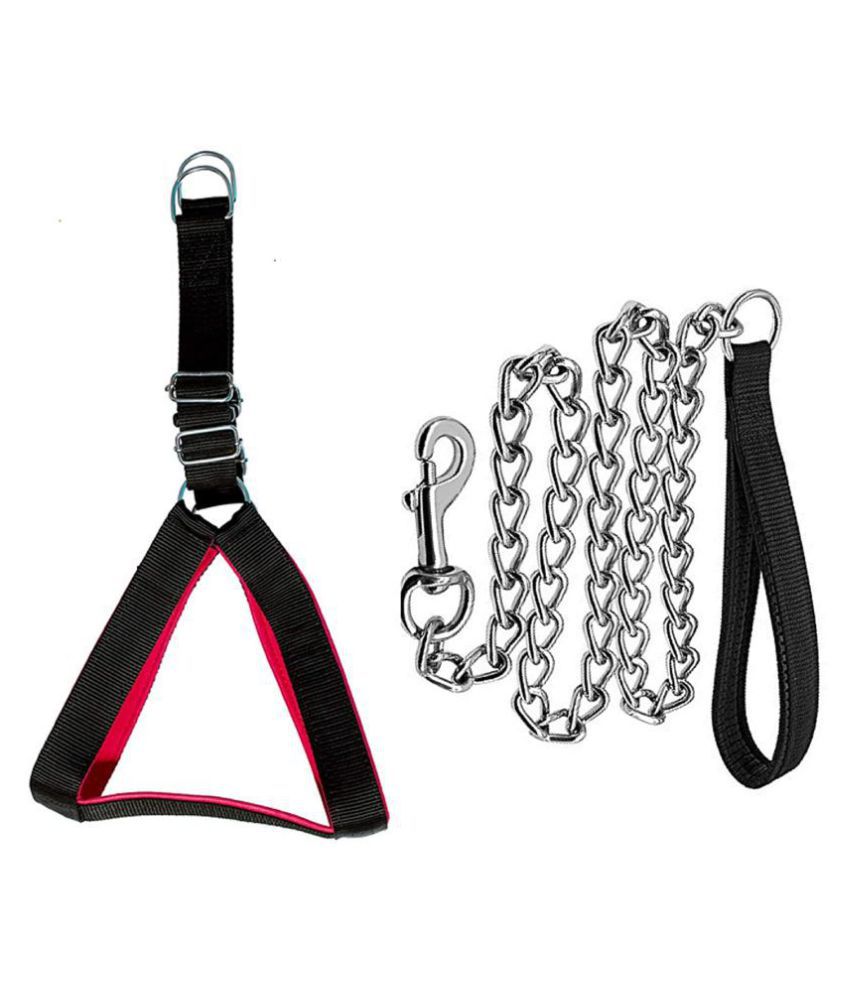    			smart doggie combo of handle chain and chest belt 1 inch for medium dogs
